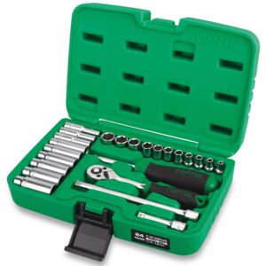 24 Pce 1/4" Dr Flank Socket Set (Satin)